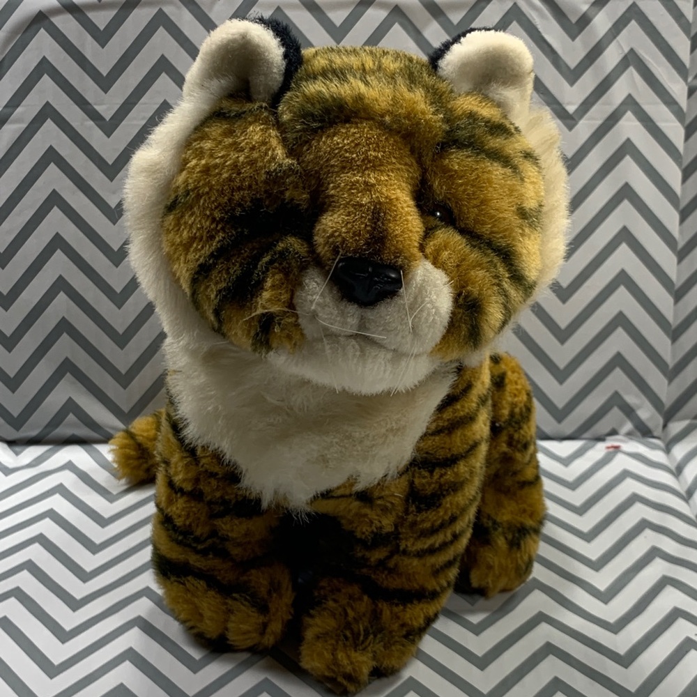 🟣2/$25 Vintage Dan Dee Stiff Plush Tiger Cat 13"
